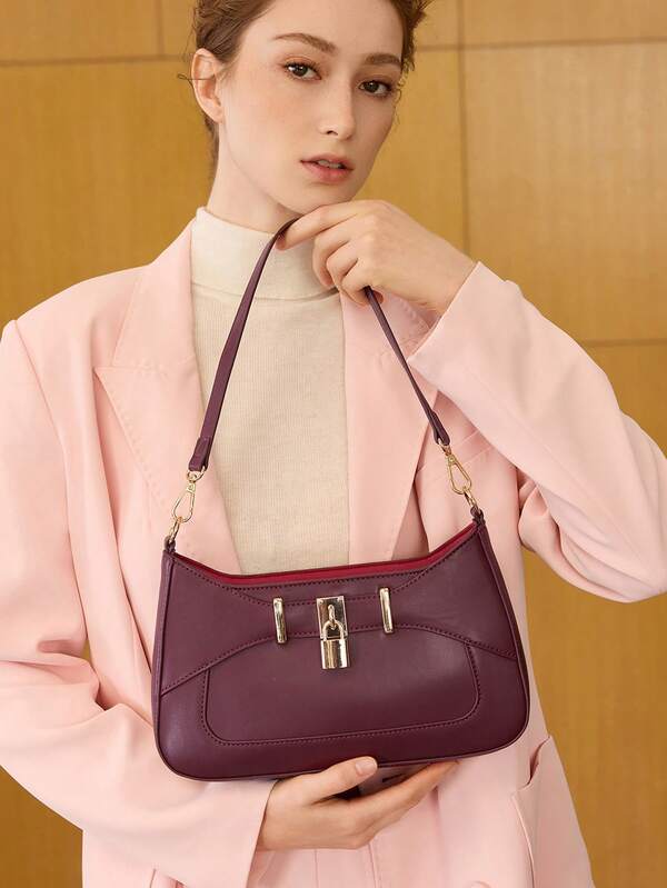 Bolsa Feminina Elegante e Básica em Couro PU - Alça de Cadeia - Coleção Urban Chic - Boutique do Encanto Bolsas