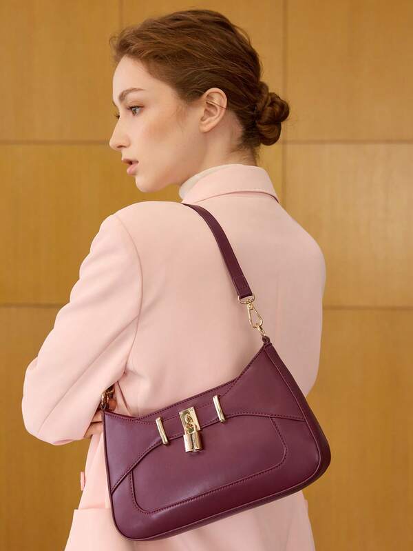 Bolsa Feminina Elegante e Básica em Couro PU - Alça de Cadeia - Coleção Urban Chic - Boutique do Encanto Bolsas