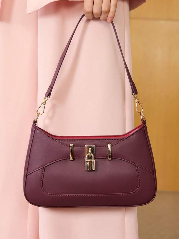 Bolsa Feminina Elegante e Básica em Couro PU - Alça de Cadeia - Coleção Urban Chic - Boutique do Encanto Bolsas