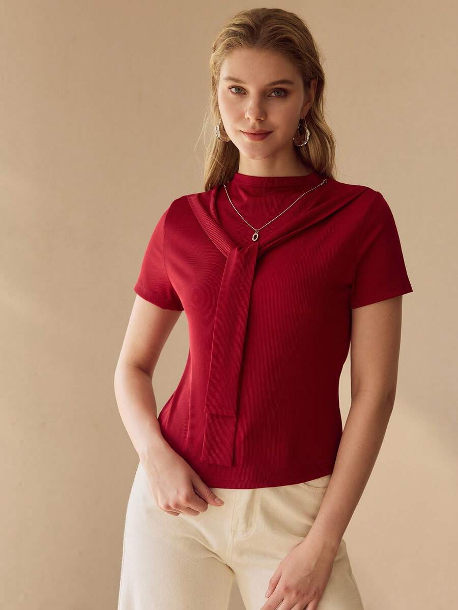 Blusa Canelada com Laço Feminina Elegante | Boutique