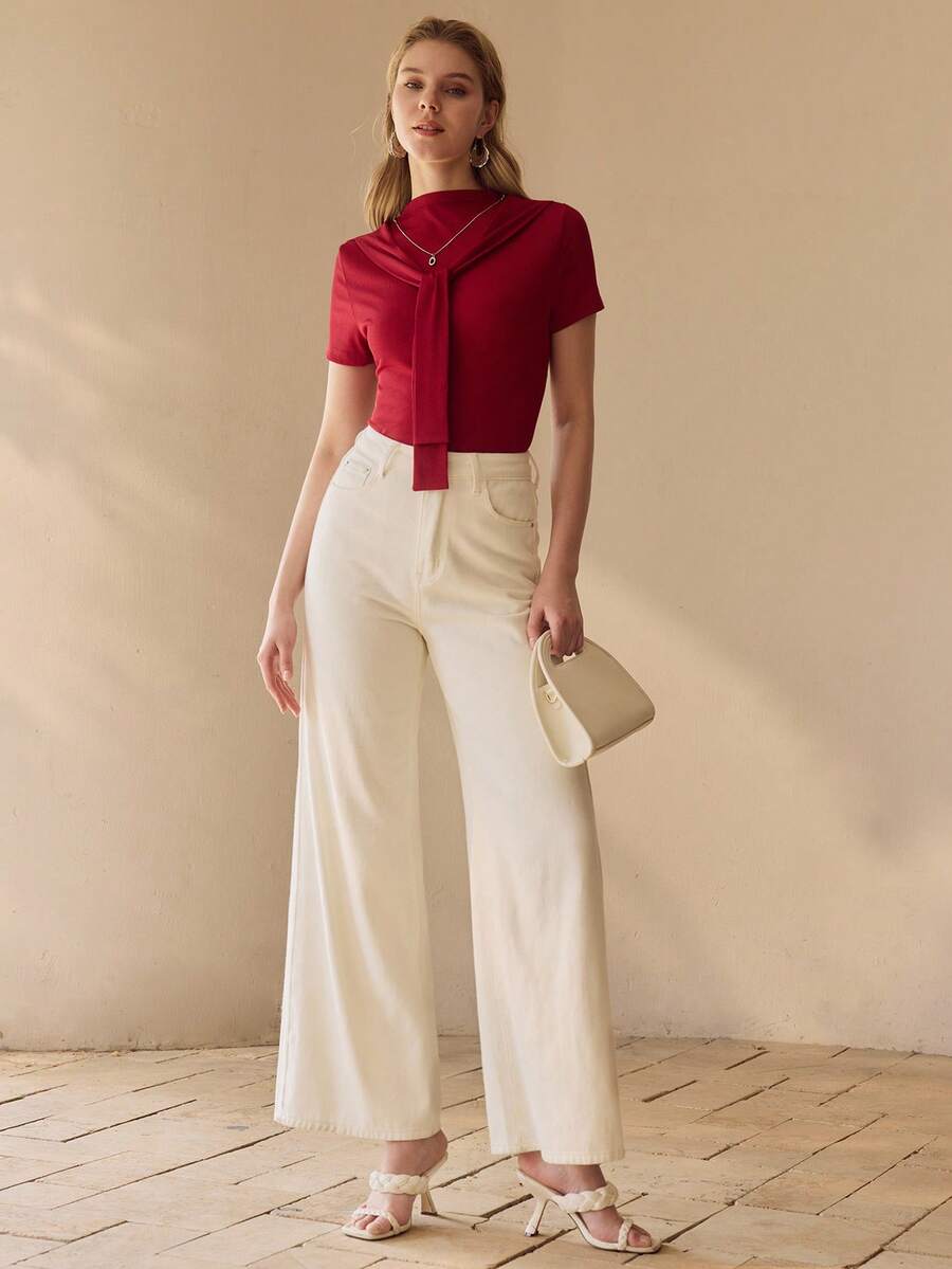 Blusa Canelada com Laço Feminina Elegante | Boutique