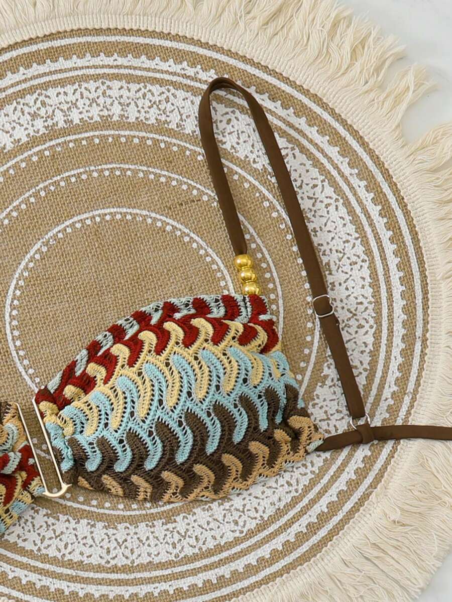 Conjunto de Praia Feminino - Tecido de Crochê Texturizado