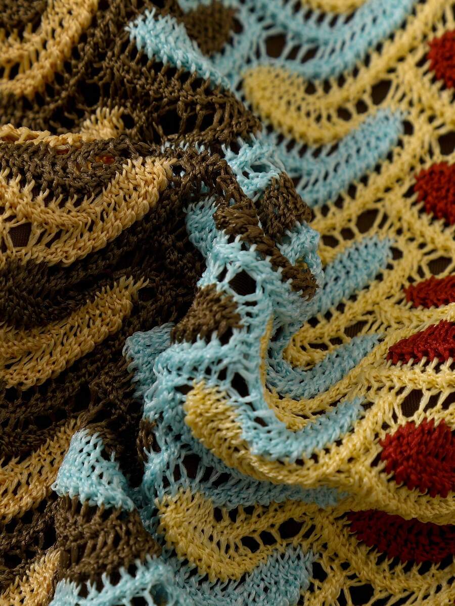 Conjunto de Praia Feminino - Tecido de Crochê Texturizado