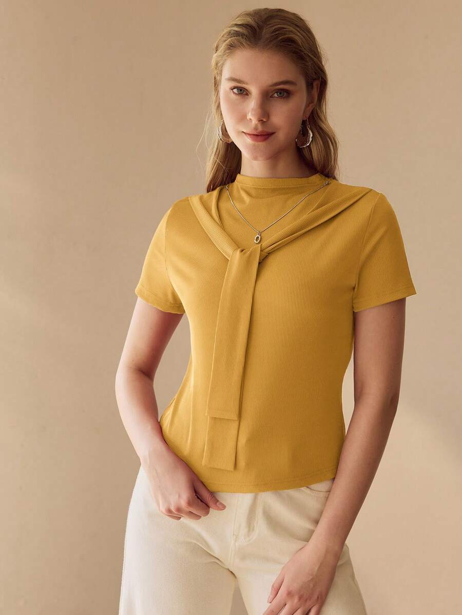 Blusa Canelada com Laço Feminina Elegante | Boutique