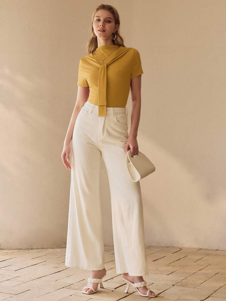 Blusa Canelada com Laço Feminina Elegante | Boutique