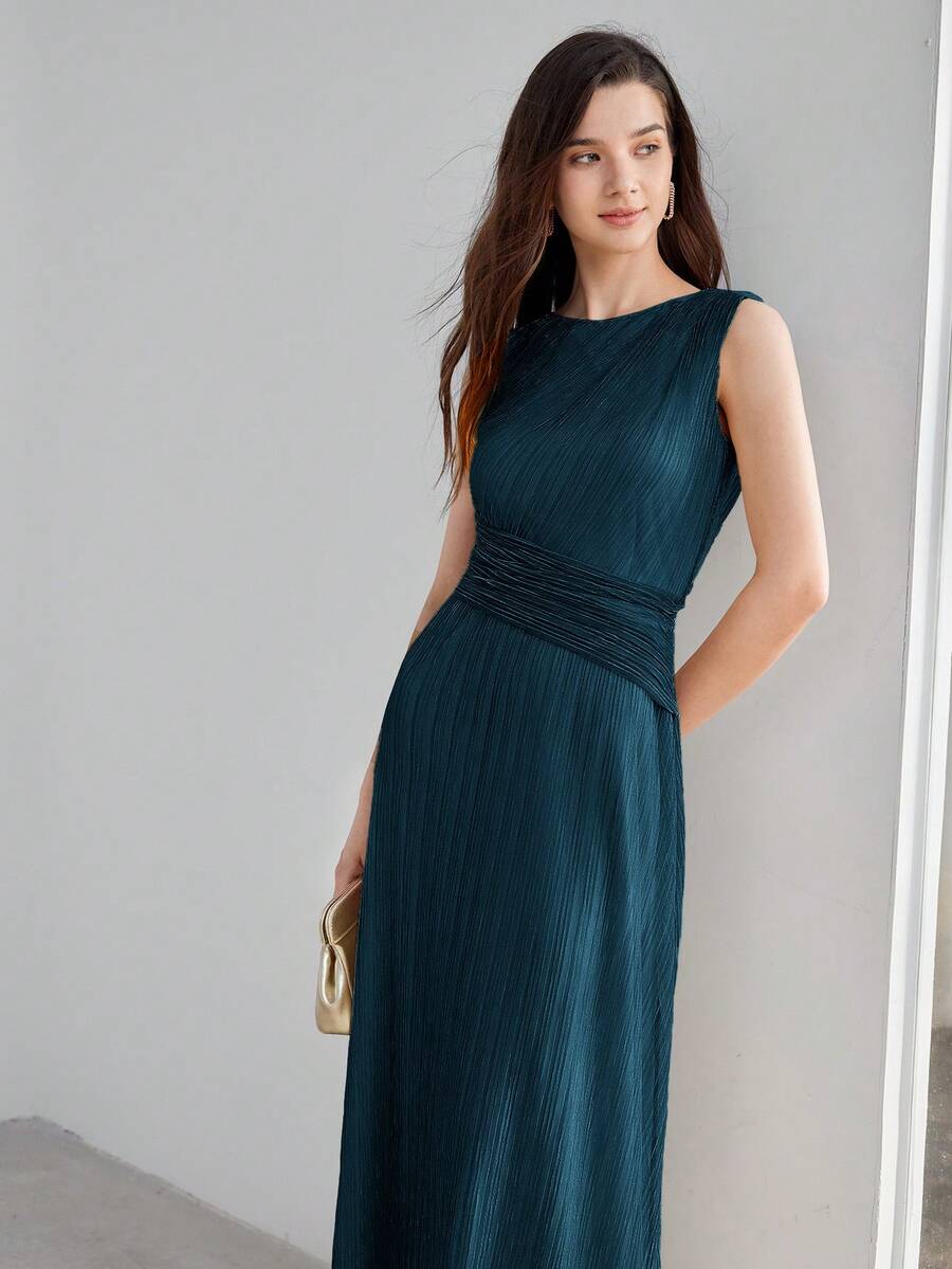 Vestido Sem Mangas Premium - Textura Fluida