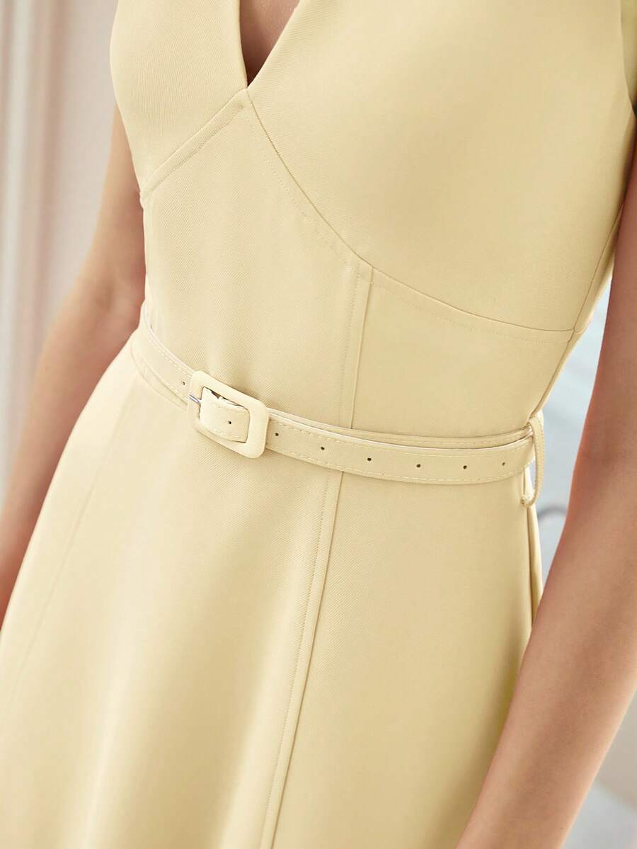 Vestido Midi Feminino - Decote em V Leve e Elegante