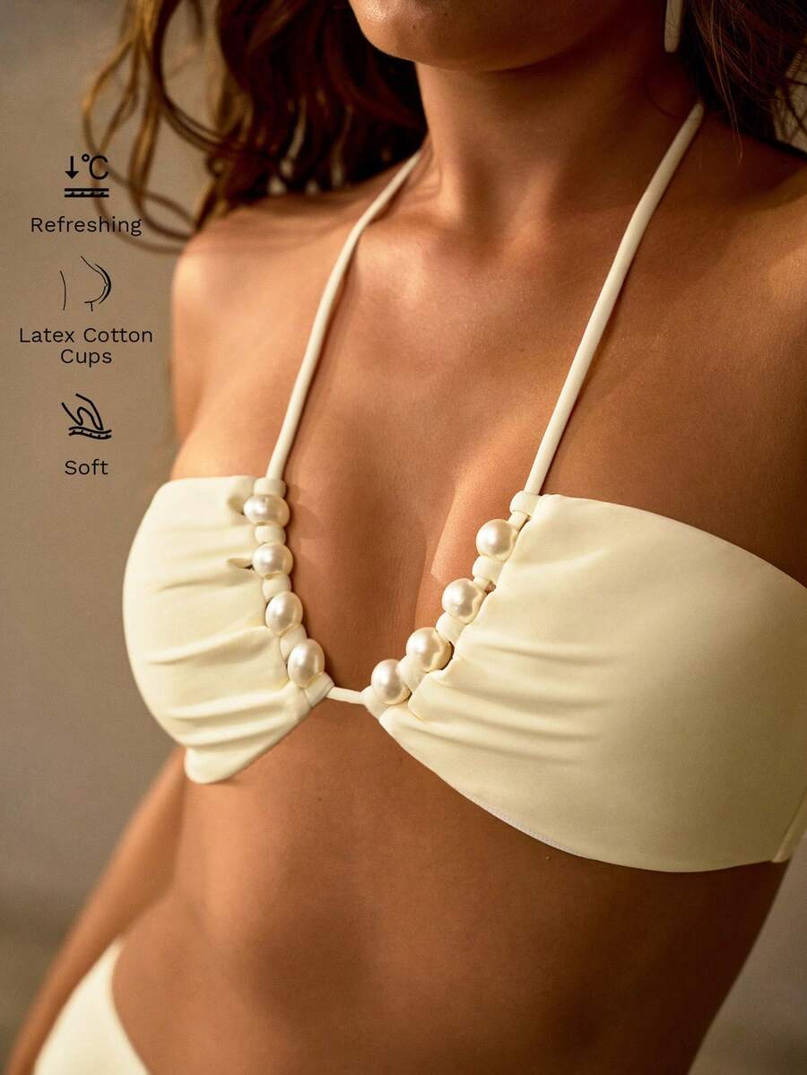 Conjunto de Maiô com Pérolas - Estilo Elegante e Confortável