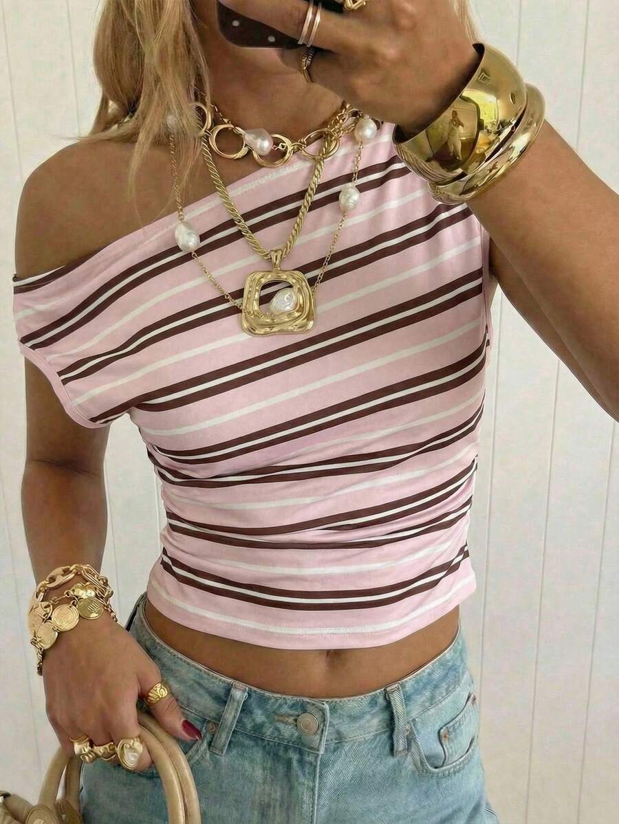 Top Cropped Feminino - Estilo Minimalista Chic com Estampa Poá