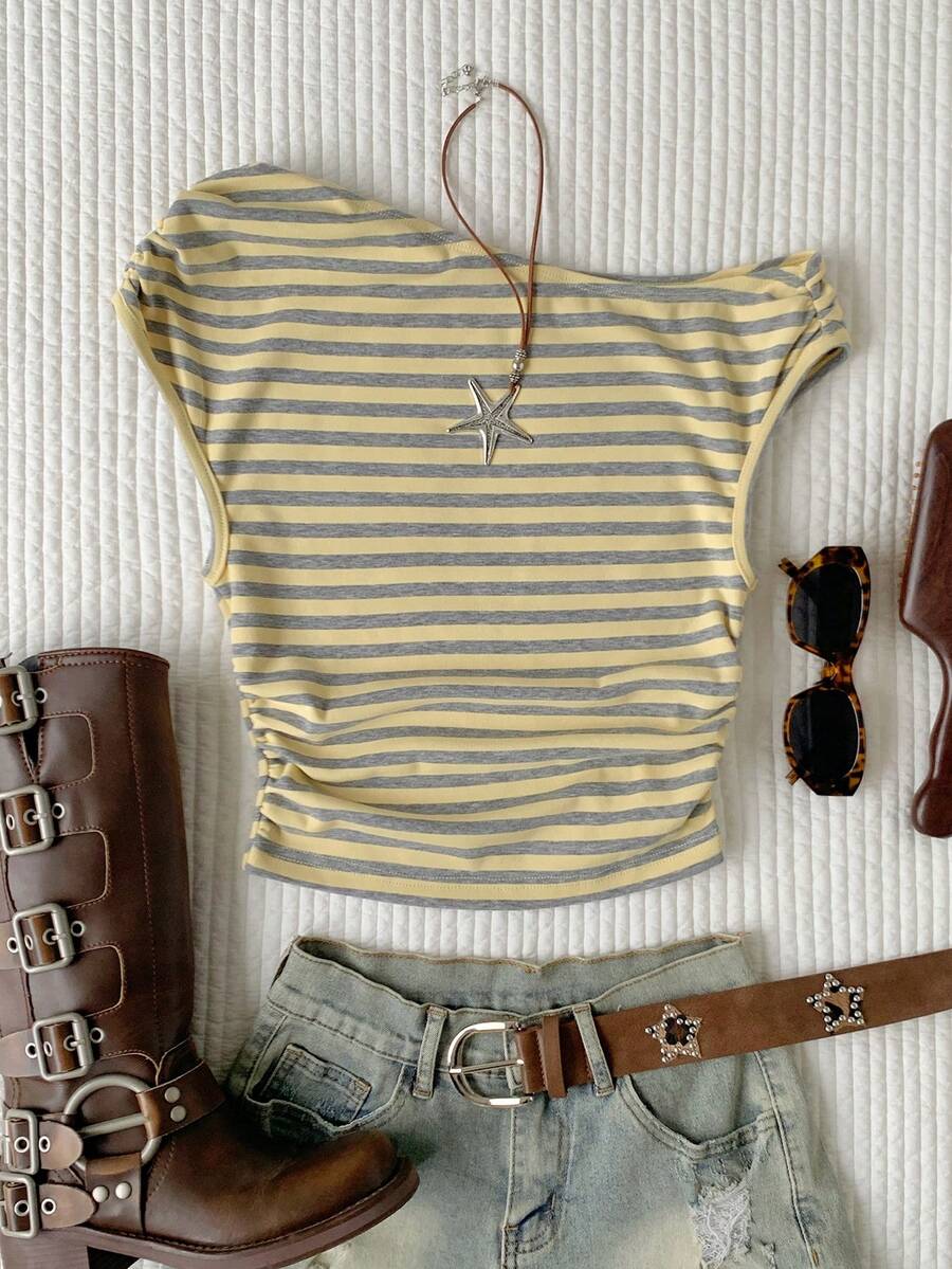 Top Cropped Feminino - Estilo Minimalista Chic com Estampa Poá