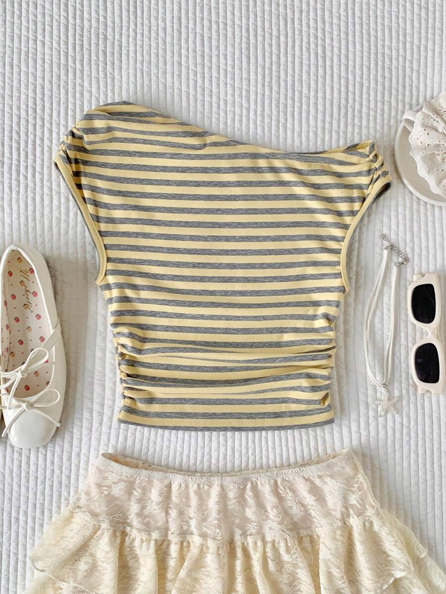 Top Cropped Feminino - Estilo Minimalista Chic com Estampa Poá