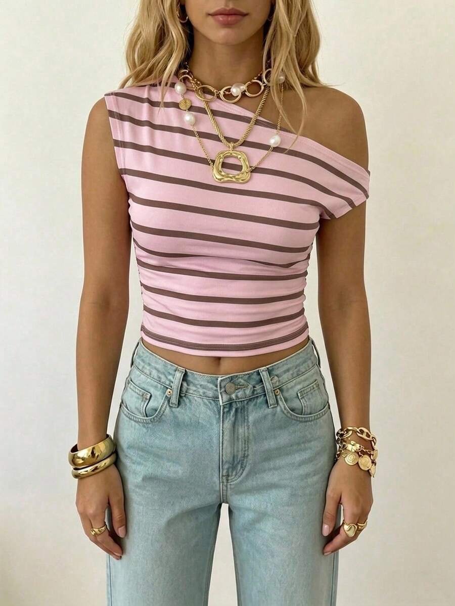 Top Cropped Feminino - Estilo Minimalista Chic com Estampa Poá