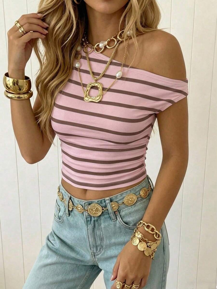 Top Cropped Feminino - Estilo Minimalista Chic com Estampa Poá