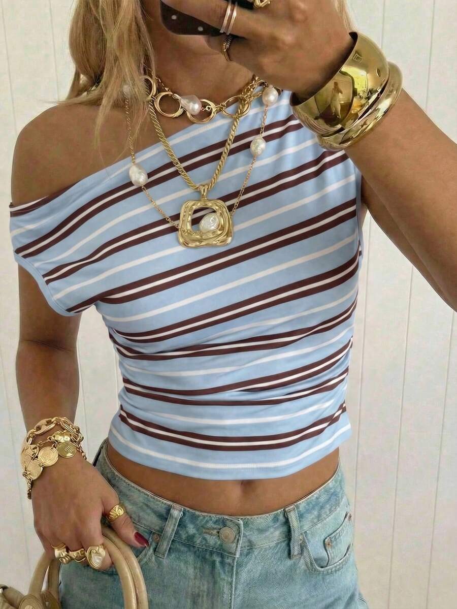 Top Cropped Feminino - Estilo Minimalista Chic com Estampa Poá