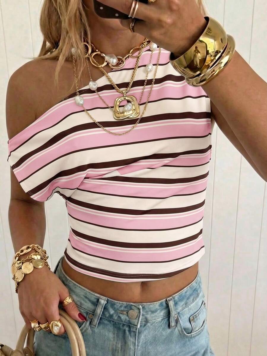 Top Cropped Feminino - Estilo Minimalista Chic com Estampa Poá