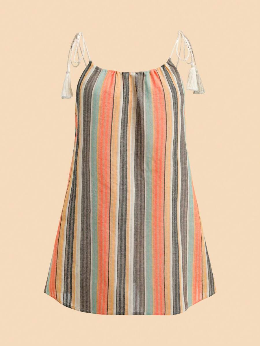 Vestido de Praia Feminino - Estampa de Palmeira e Detalhe de Nó