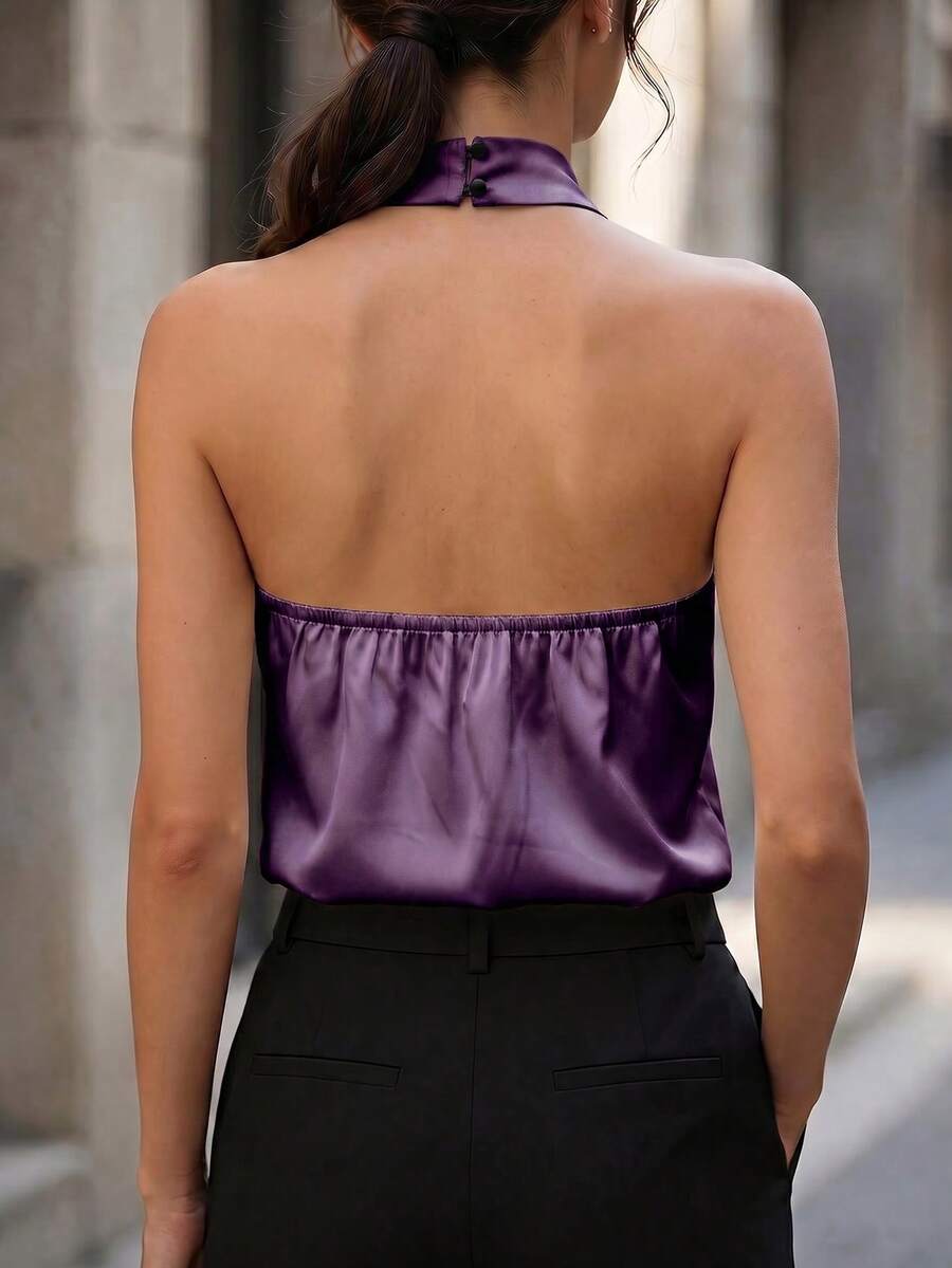 Camisa Elegante de Blocos de Cor - Tecido Confortável