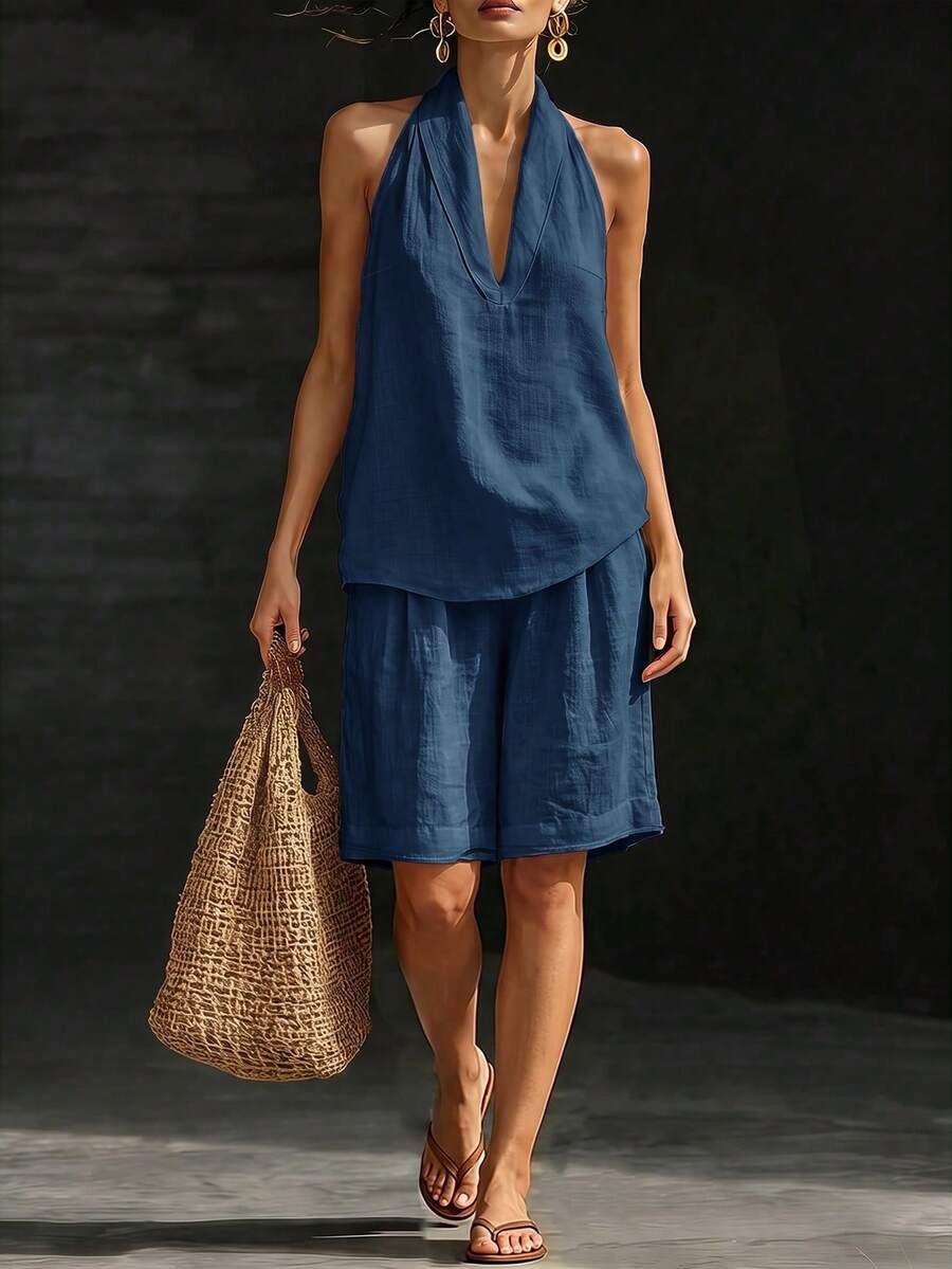 Conjunto de Roupas de Praia - Textura de Bambu Damasco