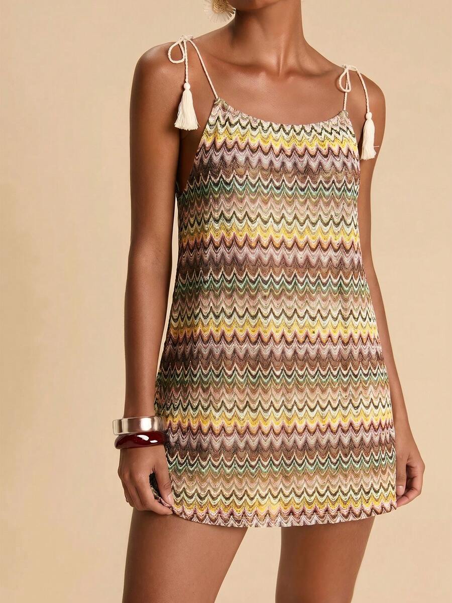 Vestido de Praia Feminino - Estampa de Palmeira e Detalhe de Nó