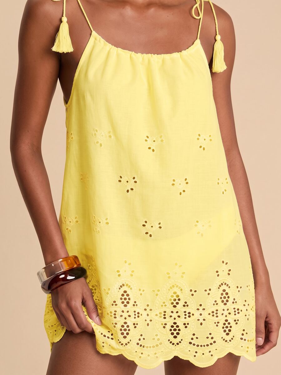 Vestido de Praia Feminino - Estampa de Palmeira e Detalhe de Nó