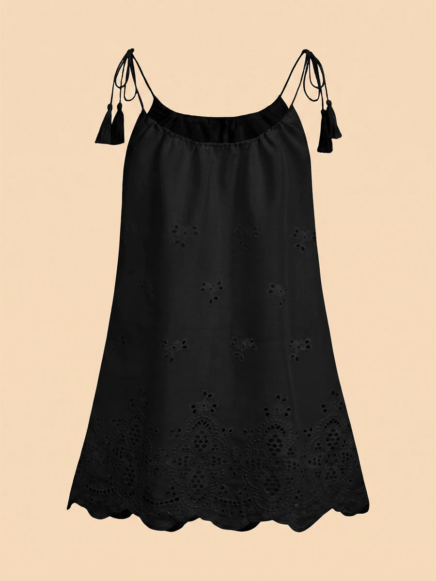 Vestido de Praia Feminino - Estampa de Palmeira e Detalhe de Nó