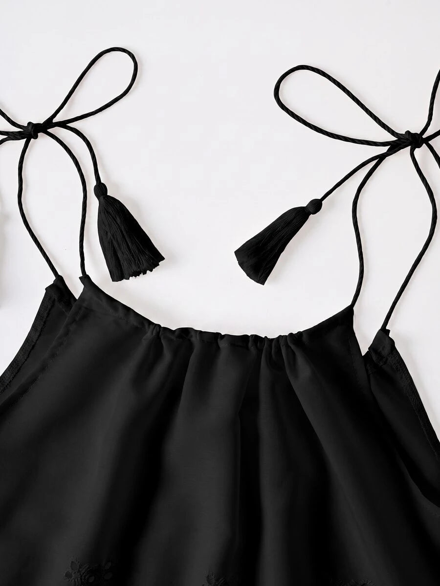 Vestido de Praia Feminino - Estampa de Palmeira e Detalhe de Nó