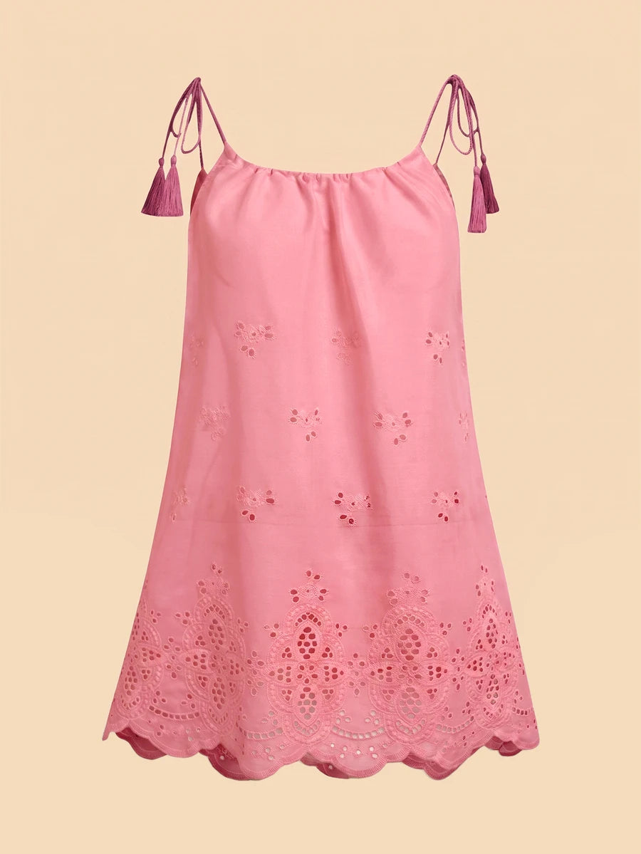 Vestido de Praia Feminino - Estampa de Palmeira e Detalhe de Nó