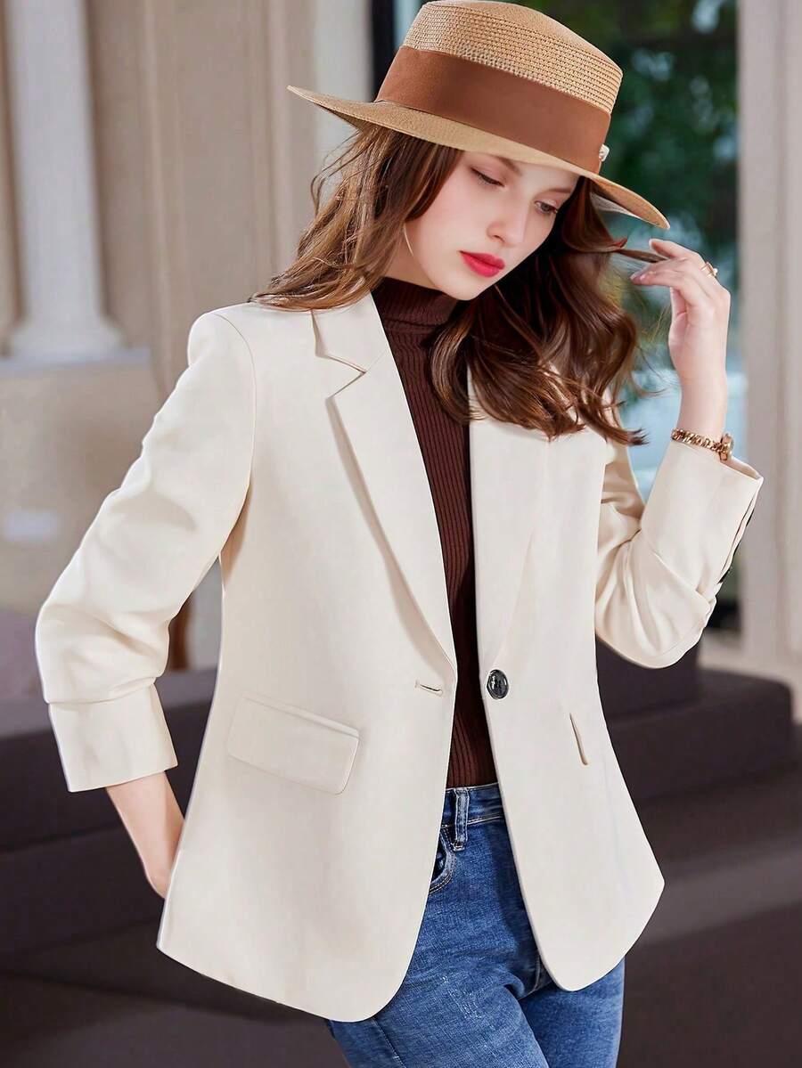 Blazer Feminino Alfaiataria Off White com Fenda nas Costas – do PP ao XXG | Boutique do Encanto