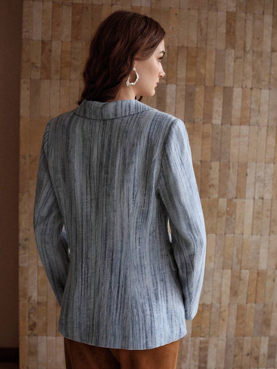 Blazer Feminino Tie Dye Alfaiataria Leve Azul – Estilo Casual Elegante | Boutique do Encanto