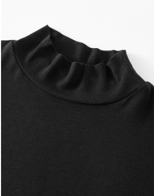 Blusa Feminina Elegante Cor Preto Manga Bufante Colarinho alto - Coleção Entre Estações - Boutique do Encanto 