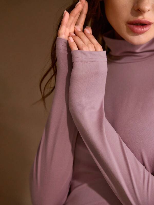 Blusa Feminina Malha Premium Slim Fit de Gola Alta Manga Longa Varios Cores | Coleção Outono-Inverno 2026 | Boutique do Encanto Blusas 