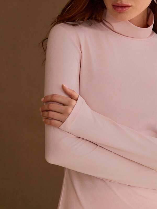 Blusa Feminina Malha Premium Slim Fit de Gola Alta Manga Longa Varios Cores | Coleção Outono-Inverno 2026 | Boutique do Encanto Blusas 