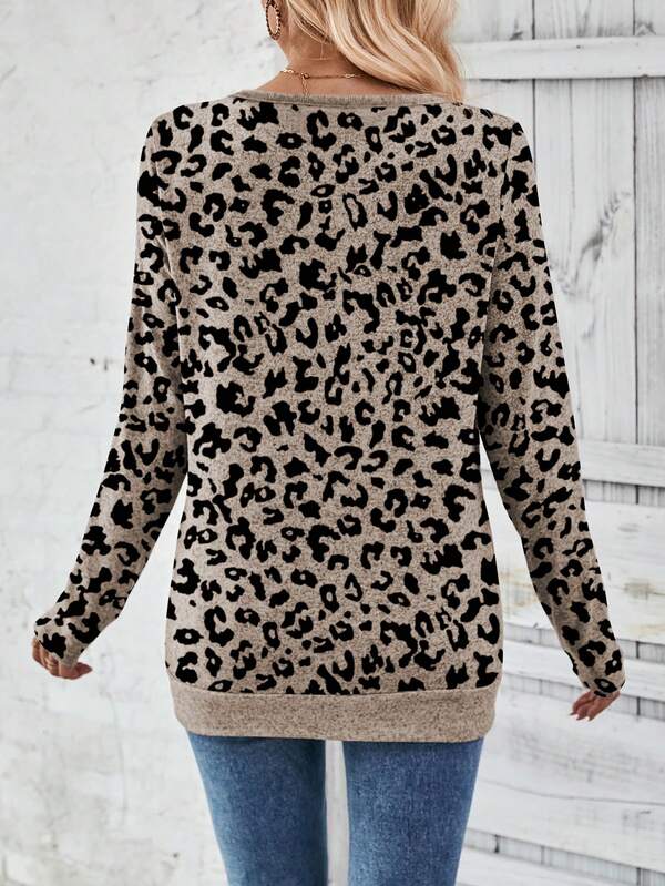 Blusa Feminina em Malha Premium Decote V Contrastante Manga Longa - Essenciais Urbanos