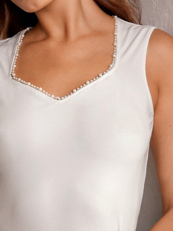 Blusa Regata Feminina  Básica Elegante Cor Branco Slim - Entre Estaçãoes - Boutique do Encanto
