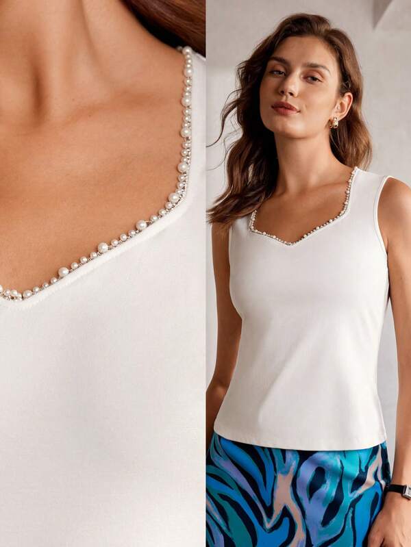 Blusa Regata Feminina  Básica Elegante Cor Branco Slim - Entre Estaçãoes - Boutique do Encanto