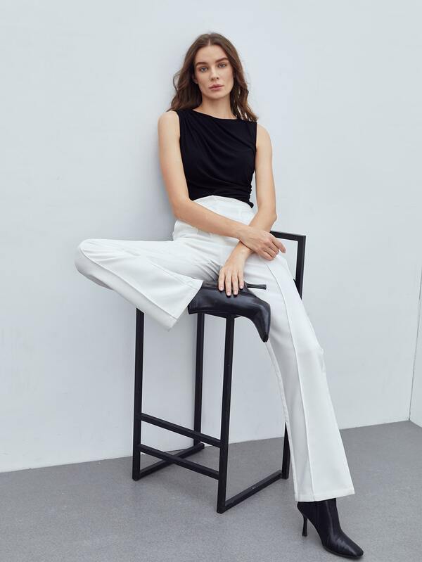 Blusa Regata Feminina Slim - Cor Preto Roxo Castanho - Coleção Entre Estações - Roupas do Encanto 