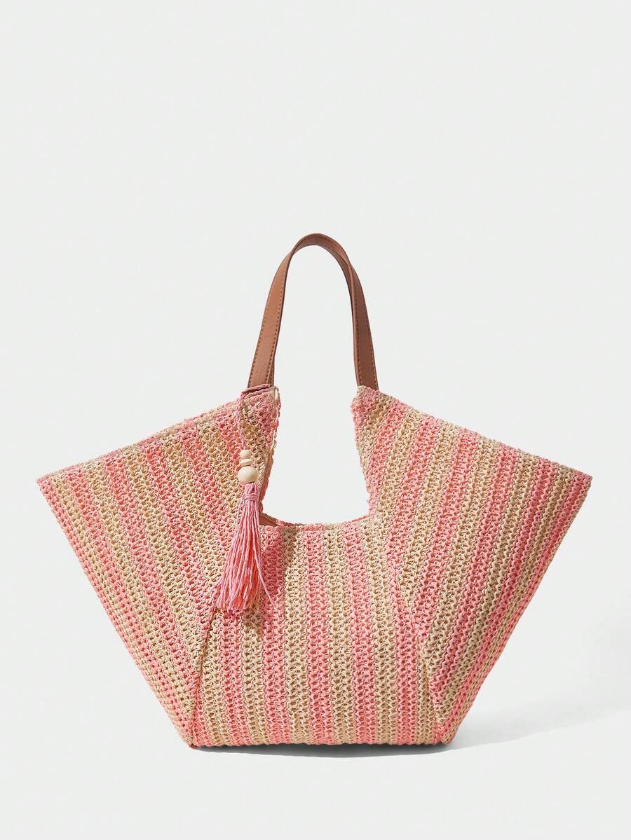 Bolsa tote feminina rosa com fechamento magnético