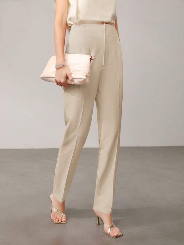 Calça Alfaiataria Feminina Afilada Forrada com Zíper – Social Escritório Elegante | Boutique do Encanto