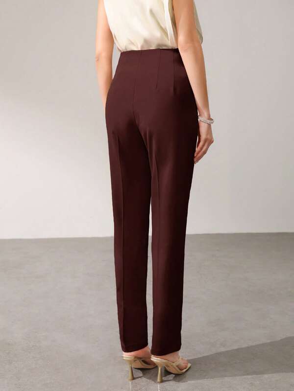 Calça Alfaiataria Feminina Afilada Forrada com Zíper – Social Escritório Elegante | Boutique do Encanto