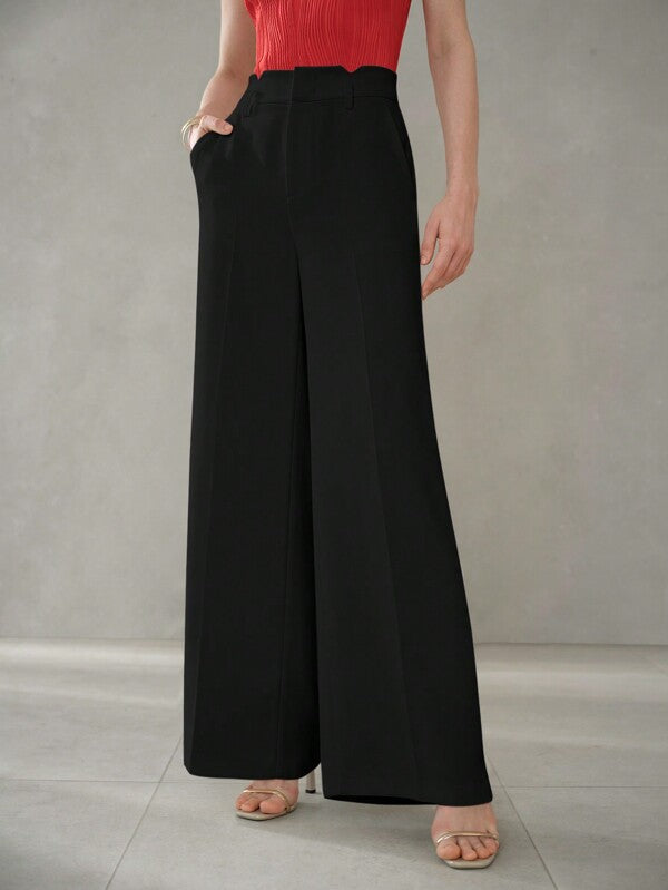 Calça Premium de Alfaiataria Perna Larga com Cós Estruturado - Coleção Office Tailoring - Boutique do Encanto Calças 