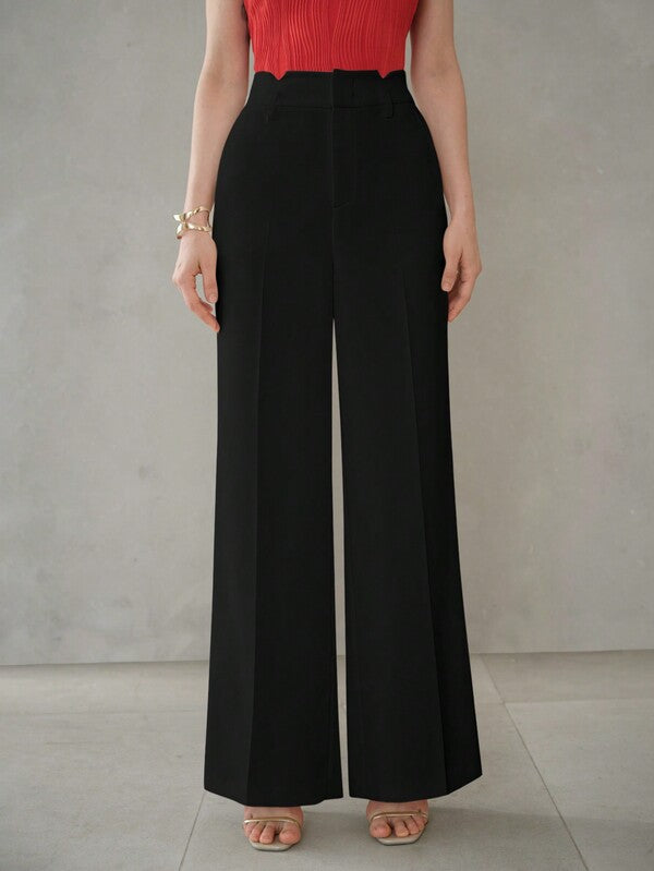 Calça Premium de Alfaiataria Perna Larga com Cós Estruturado - Coleção Office Tailoring - Boutique do Encanto Calças 