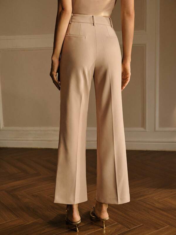 Calça de Alfaiataria Feminina Perna Reta com Vinco - Cintura Natural | Outono - Inverno Elegante | Boutique do Encanto Calças 