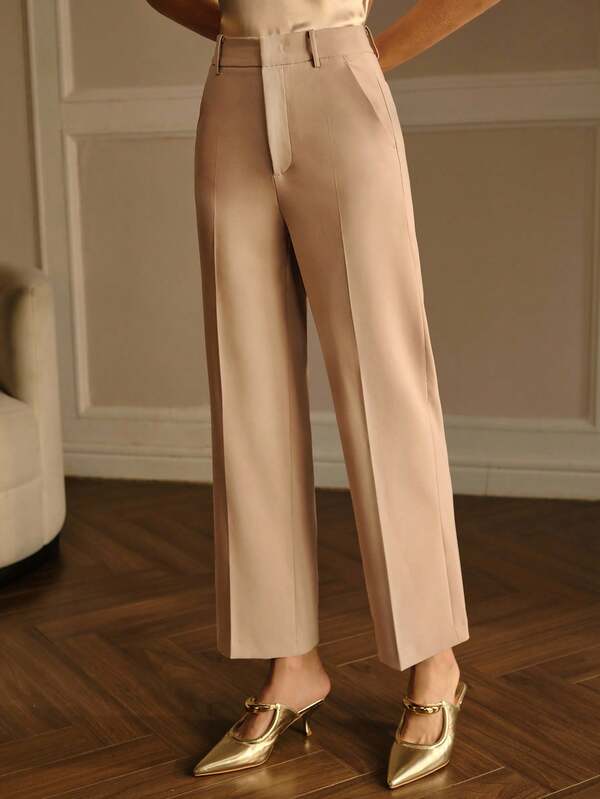 Calça de Alfaiataria Feminina Perna Reta com Vinco - Cintura Natural | Outono - Inverno Elegante | Boutique do Encanto Calças 