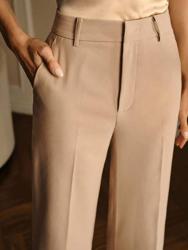 Calça de Alfaiataria Feminina Perna Reta com Vinco - Cintura Natural | Outono - Inverno Elegante | Boutique do Encanto Calças 