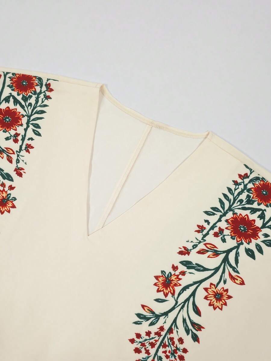 Conjunto feminino floral vermelho com blusa e shorts – Boutique do Encanto