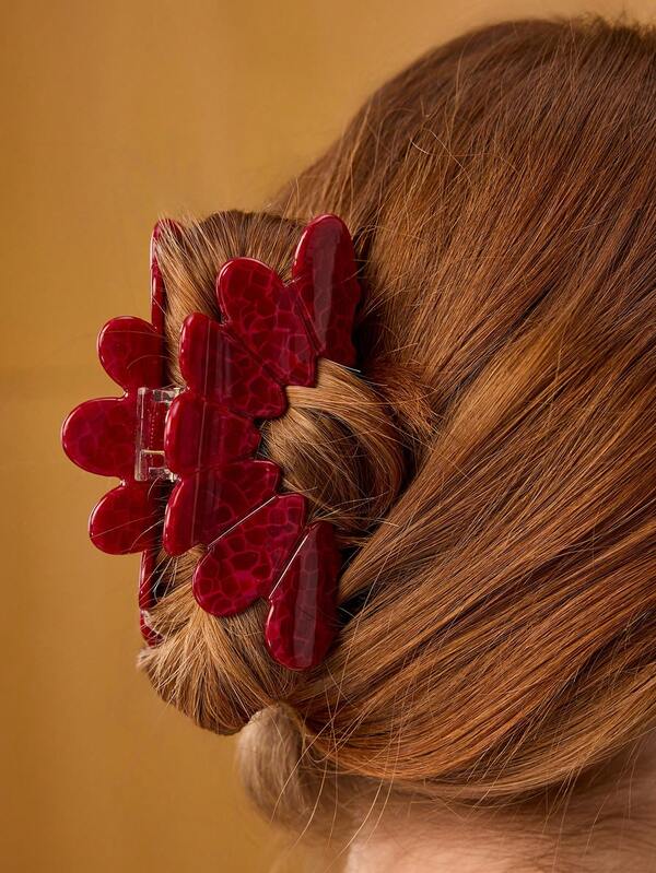 Fivela - Grampo de Cabelo Floral em Acrílico - Fixação Elegante para Penteados - Boutique do Encanto 