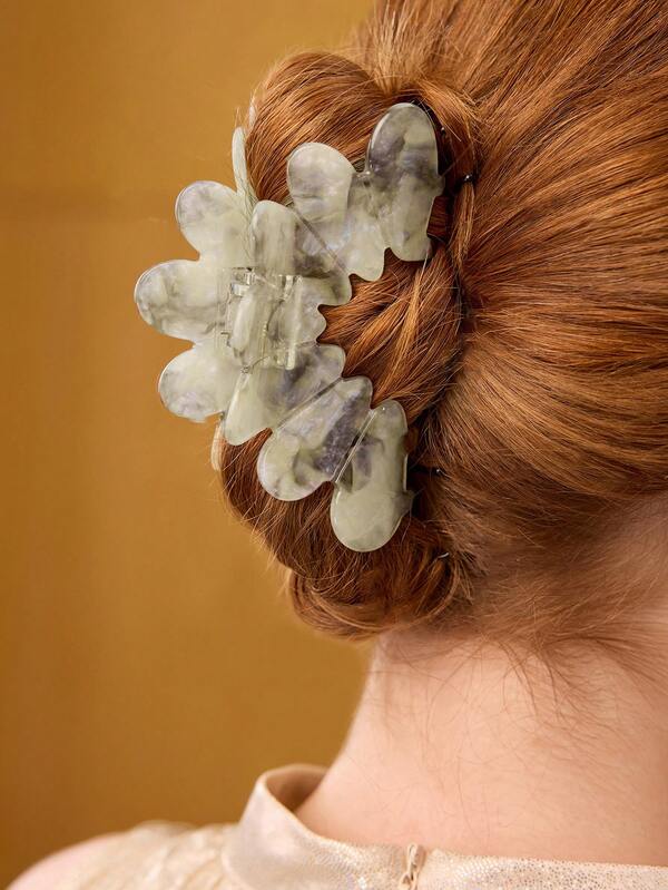 Fivela - Grampo de Cabelo Floral em Acrílico - Fixação Elegante para Penteados - Boutique do Encanto 