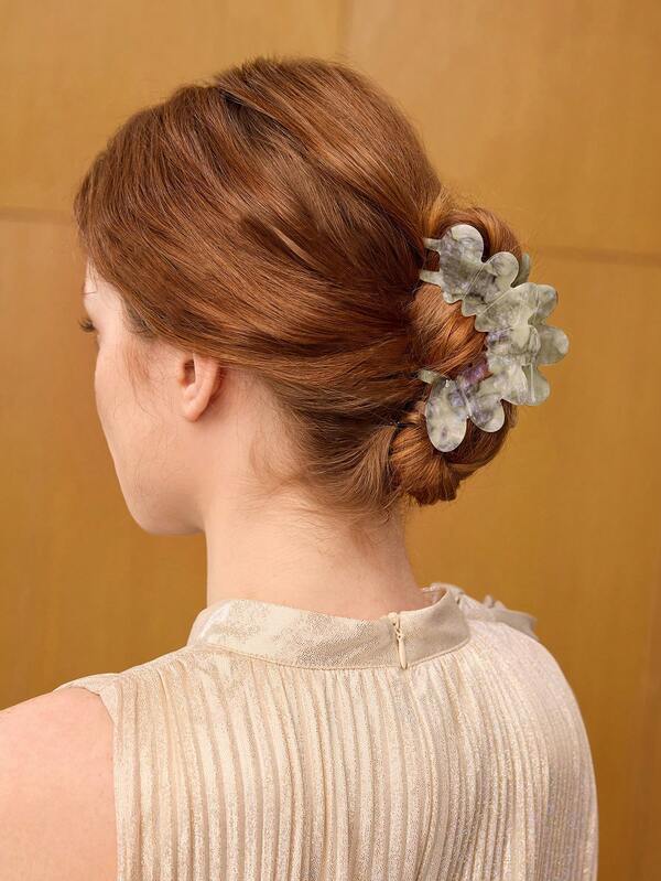 Fivela - Grampo de Cabelo Floral em Acrílico - Fixação Elegante para Penteados - Boutique do Encanto 