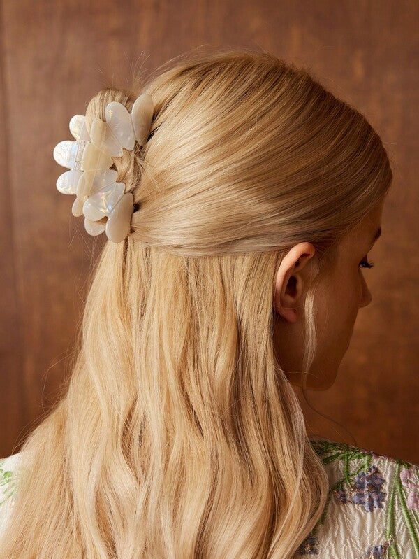 Fivela - Grampo de Cabelo Floral em Acrílico - Fixação Elegante para Penteados - Boutique do Encanto 