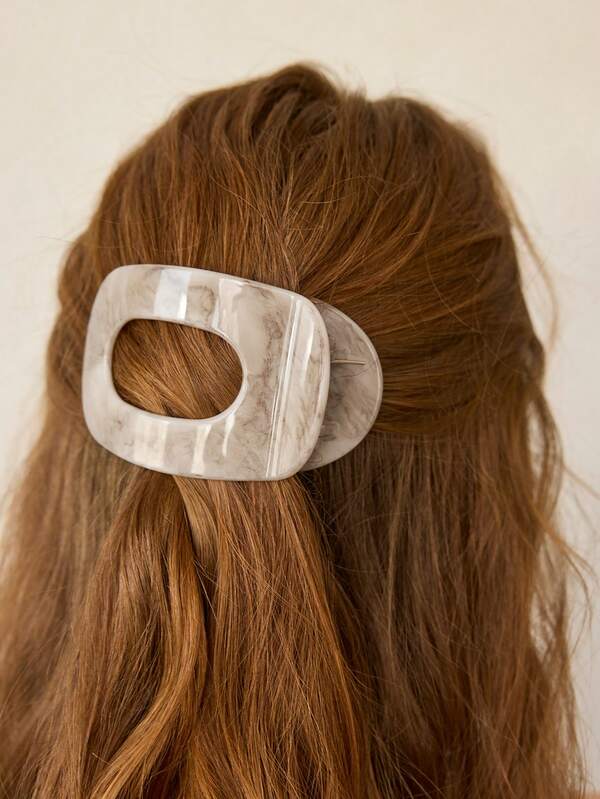 Fivela Cabelo Formato Oval de Acrilico Perolizado - Coleção Milano - Boutique do Encanto 